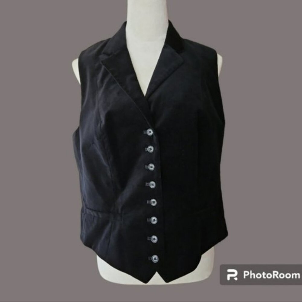 Chaps Black Velvet Tailored Vest size XL